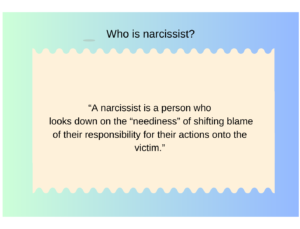 This is a image explaining the meaning of narcissist